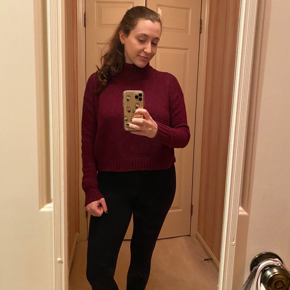 American Eagle cropped turtleneck sweater